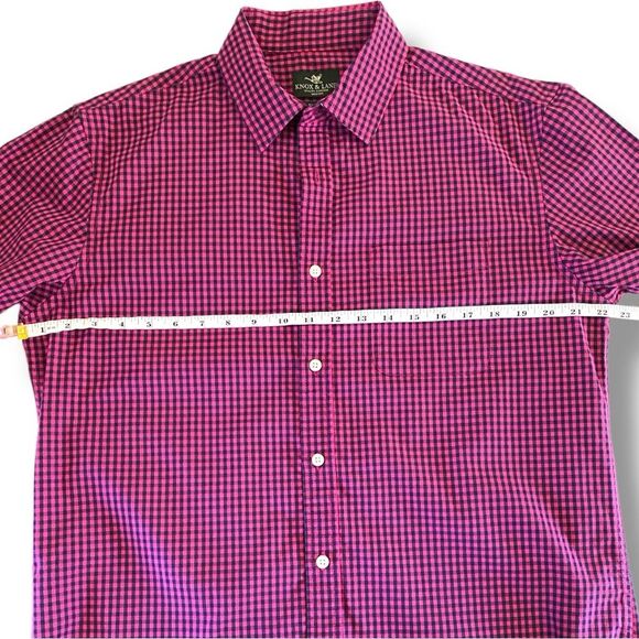 Knox & Lane Slim fit bottom Down Shirt Pink and Navy Bleu Size Medium - Picture 4 of 6